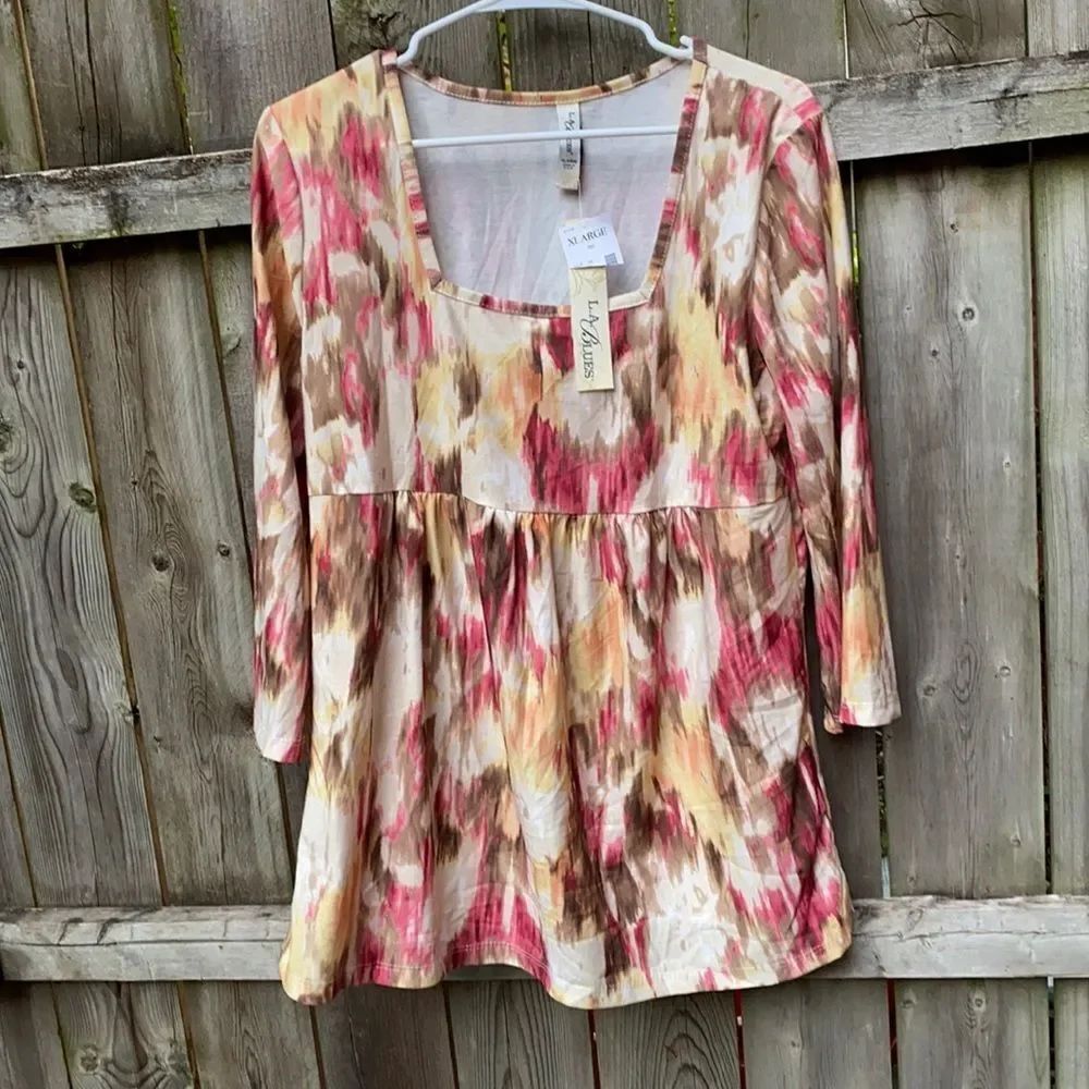 LA Blues Boho Top sz. XL NWT